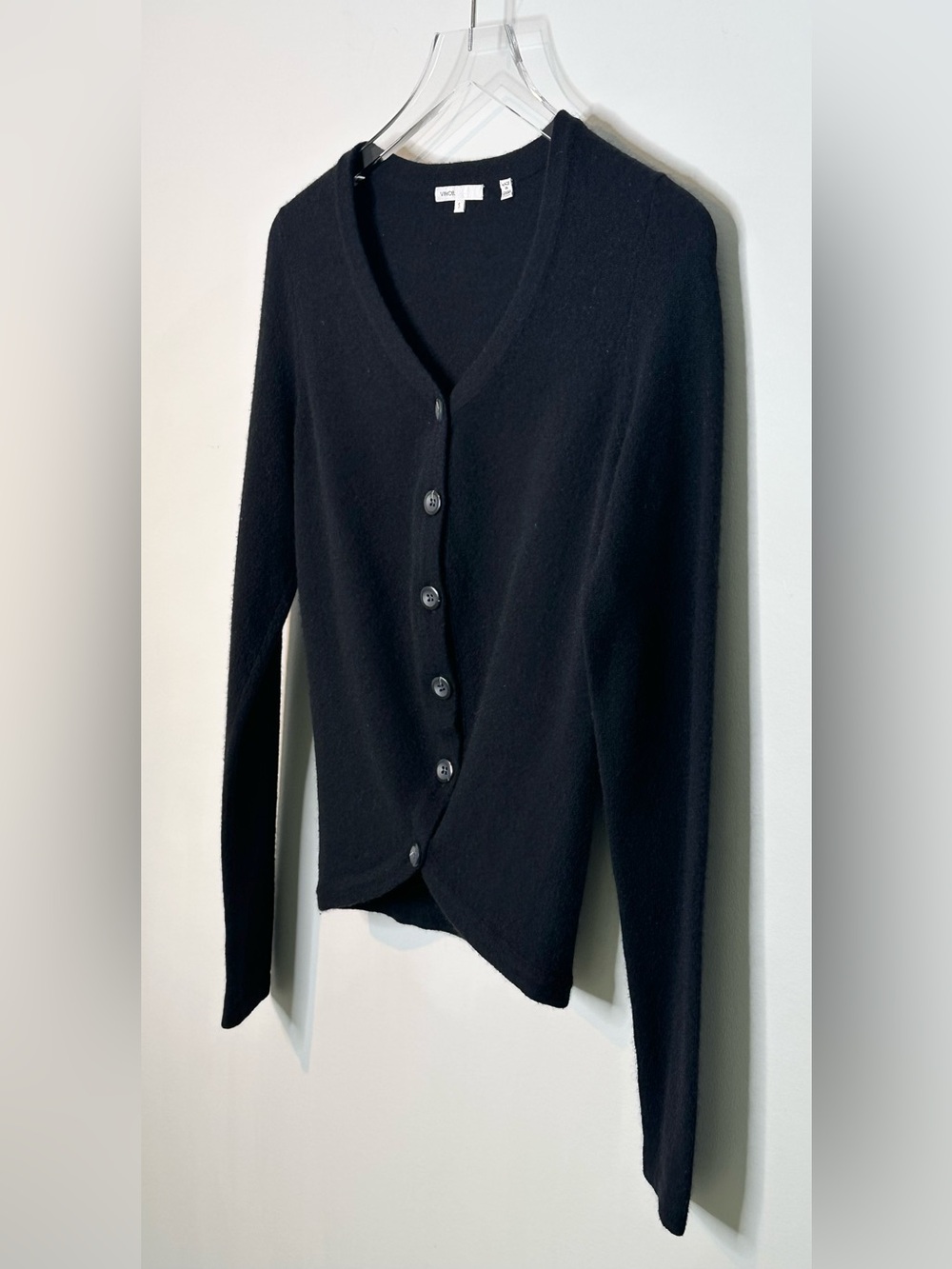 Vince Black Cashmere Button Front Women's Cardigan Sweater Top - Picture 4 of 10